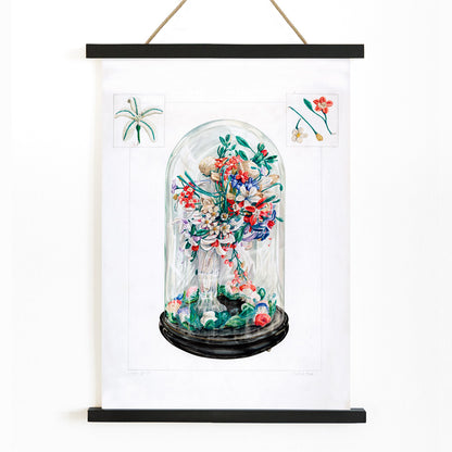 , with wooden magnetic frame on white background