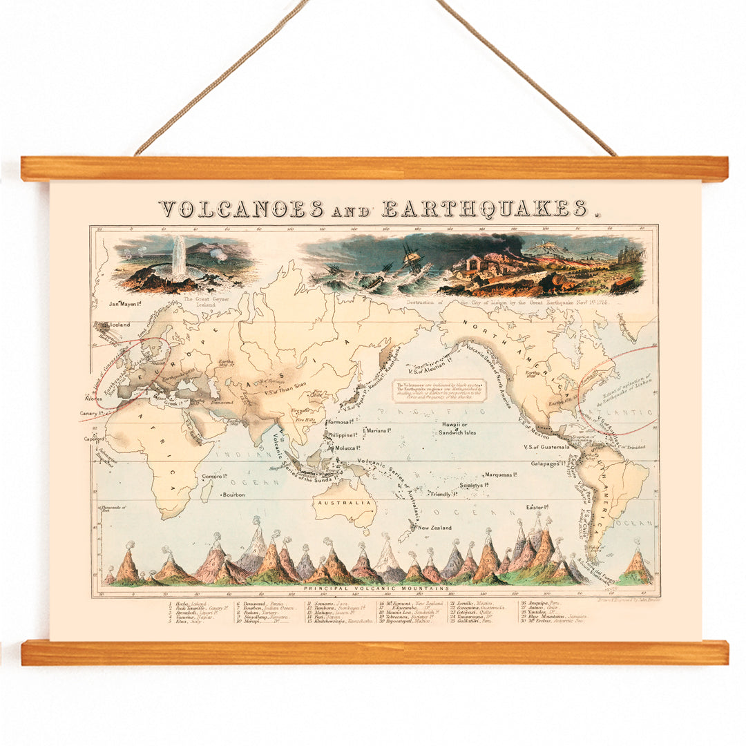 , with wooden magnetic frame on white background