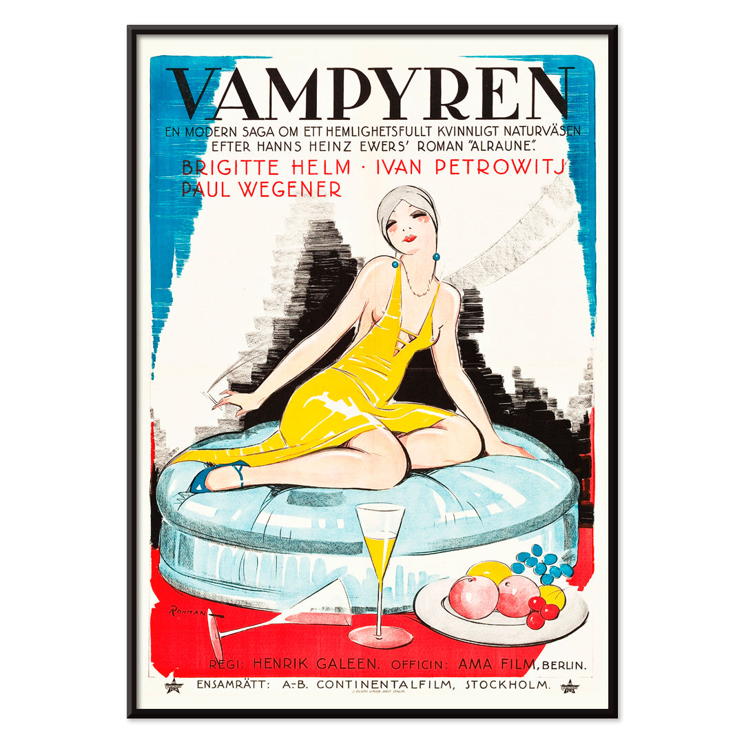 , with black aluminium frame on white background